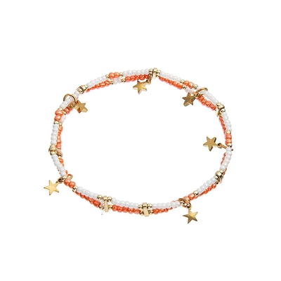 bracelets faits main de perles d'étoile en laiton de 5mm avec des perles de graine de 2mm