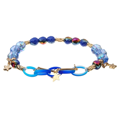 Gradient fait main de bracelets de perles d'aimants en laiton de Zircon d'or de résine