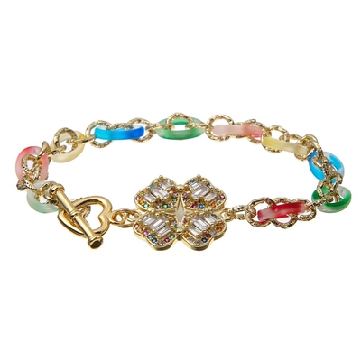 Gradient fait main de bracelets de perles d'aimants en laiton de Zircon d'or de résine