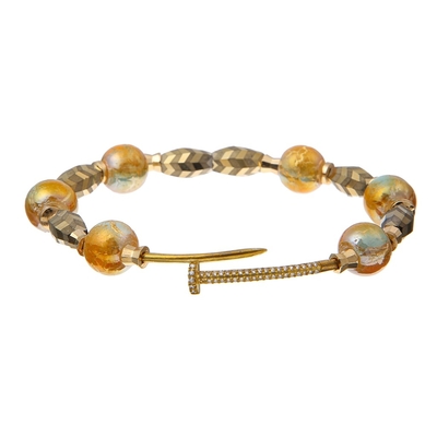 L'or foncé Shinny le connecteur extensible de Crystal Bracelets With Zircon Bayonet de perles