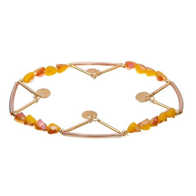 Couleur d'arc-en-ciel de bracelets à chaînes de Crystal Stretchy Spring Zircon Star