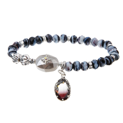 Pastel de turquoise de perle Crystal Bracelets extensible avec de la ficelle vitrée en verre de perles