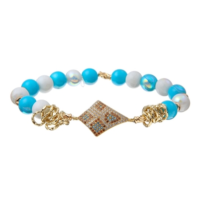 Le fort de connecteur de Zircon de léopard perle Noël de bracelet assorti