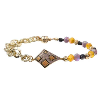 Le fort de connecteur de Zircon de léopard perle Noël de bracelet assorti
