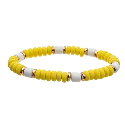 Le métier d'or géométrique de main de tube en métal perle le bracelet Crystal Set jaune