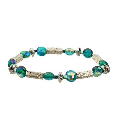 Les perles de forme de lune avec les perles en laiton argentées remettent à des bracelets de métier les bijoux créatifs