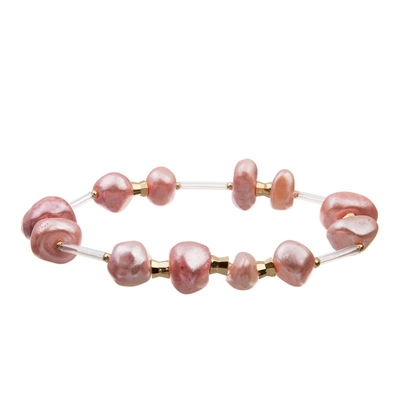 La couleur multi de rose de pile de la Bohême a perlé le bracelet élastique pour la mode d'été