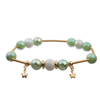 Cadeau frais géométrique de Crystal Beads Bracelets Vintage Style de couleur verte pour elle