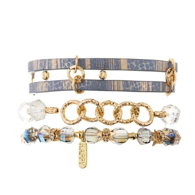 Couleur quotidienne d'or de bijoux de bracelet en cuir fait main de Boho de double couche