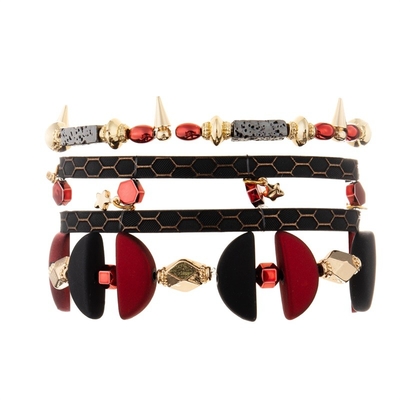 Couleur noire personnalisable en cuir véritable de bracelet multicouche de métier de main