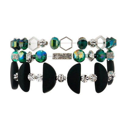 Les perles de forme de lune avec les perles en laiton argentées remettent à des bracelets de métier les bijoux créatifs