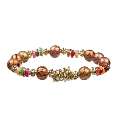Bracelets faits main empilables rouges de perles pour des années de l'adolescence de mode avec le Zircon d'arc-en-ciel