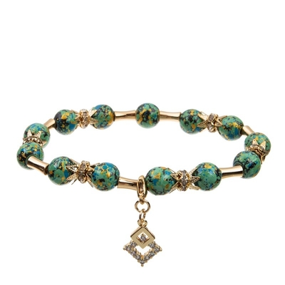 Collection empilable de ressort d'ensemble de bracelet de couleur verte pour les femmes élégantes