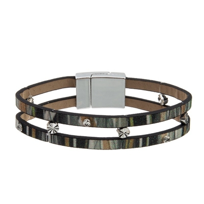 Collection empilable de ressort d'ensemble de bracelet de couleur verte pour les femmes élégantes