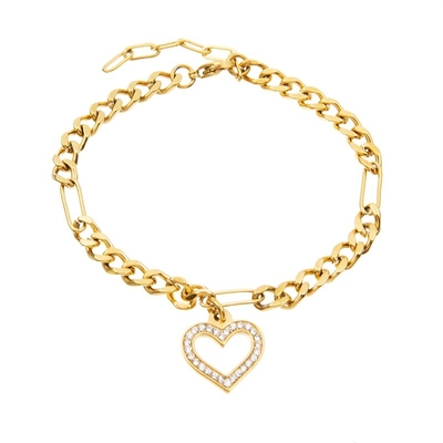 L'or 18K à extrémité élevé a plaqué le bracelet d'acier inoxydable pour des femmes
