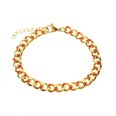 L'or punk des bracelets 18K de charme d'acier inoxydable de couleur d'émail de style a plaqué adapté aux besoins du client