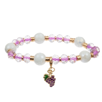 Émaillez le bracelet fait main de couleur de charme multi de Bowknot avec Facted Crystal Beads