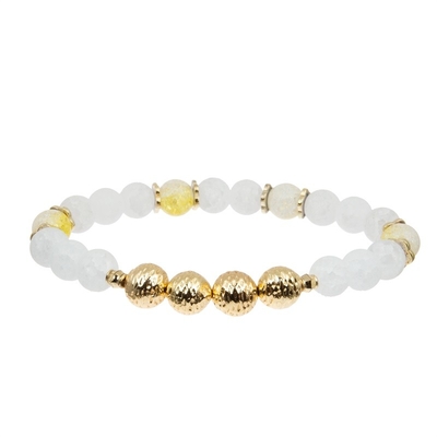 Bracelets faits main de perle de modèle criqué de glace réglables avec le métal d'or