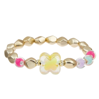 Couleur rêveuse perlée de conte de fées de bracelet de bout droit unisexe avec le charme d'arc-en-ciel