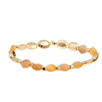 Bracelet Mala For Thanks Giving Gift de puissance de guérison d'Opal Natural Beads Hexagon Stone