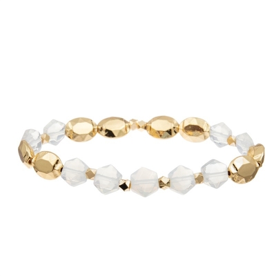 Bracelet Mala For Thanks Giving Gift de puissance de guérison d'Opal Natural Beads Hexagon Stone