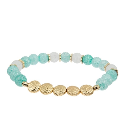 Bracelets faits main de perle de modèle criqué de glace réglables avec le métal d'or