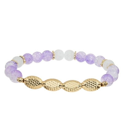 Bracelets faits main de perle de modèle criqué de glace réglables avec le métal d'or