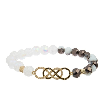 Les perles de sucrerie Handcraft le bracelet empilable élastique réglé avec le charme de Zircon d'éclat