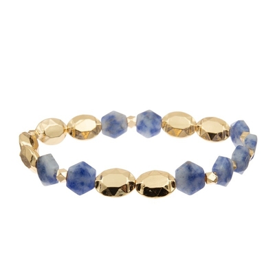 Bracelet Mala For Thanks Giving Gift de puissance de guérison d'Opal Natural Beads Hexagon Stone