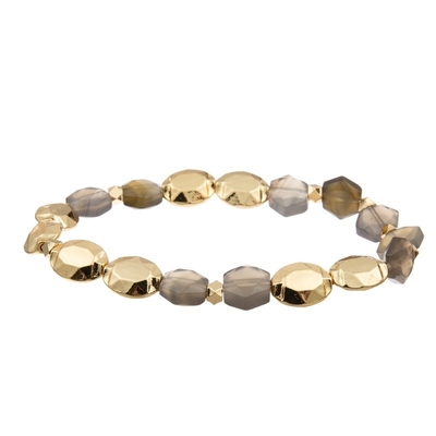 Bracelet Mala For Thanks Giving Gift de puissance de guérison d'Opal Natural Beads Hexagon Stone
