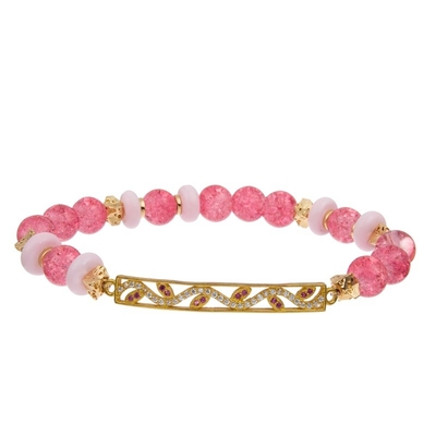 Les perles de sucrerie Handcraft le bracelet empilable élastique réglé avec le charme de Zircon d'éclat