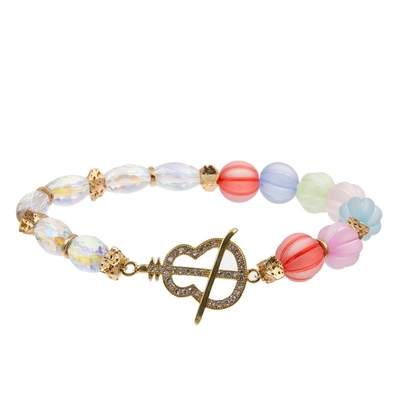 Les perles de sucrerie Handcraft le bracelet empilable élastique réglé avec le charme de Zircon d'éclat