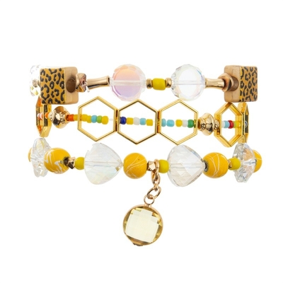 La copie carrée de léopard de forme perle le bracelet empilable de perles de Classcial pour Madame