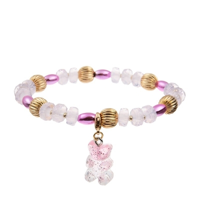 Cadeau de Brithday de couleur de sucrerie de bracelets de Jelly Bear Charm Handmade Beads pour la fille