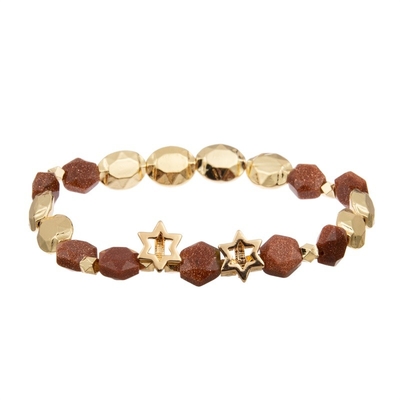 La malachite extensible perle le bracelet de charme de feuille de Zircon avec la chaîne d'or