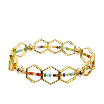 La copie carrée de léopard de forme perle le bracelet empilable de perles de Classcial pour Madame