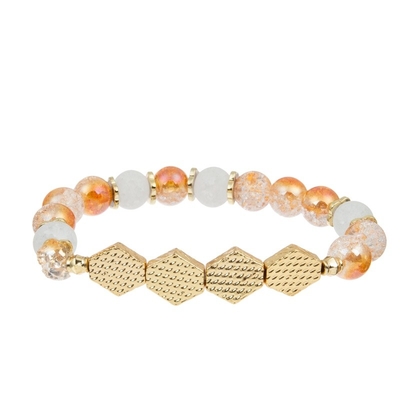 Bracelets faits main de perle de modèle criqué de glace réglables avec le métal d'or