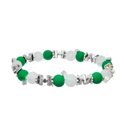 Bracelet fait main en cuir de vert de partie réglé avec la boule minimaliste de roche de Zircon