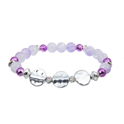 Couleur pourpre multicouche du bracelet en cuir fait main des femmes avec le fermoir d'aimant
