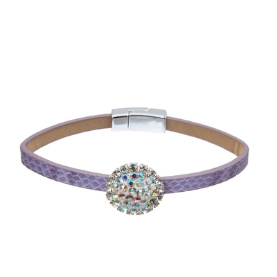 Couleur pourpre multicouche du bracelet en cuir fait main des femmes avec le fermoir d'aimant