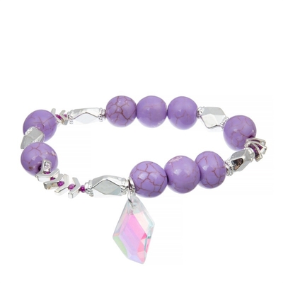 Couleur pourpre multicouche du bracelet en cuir fait main des femmes avec le fermoir d'aimant