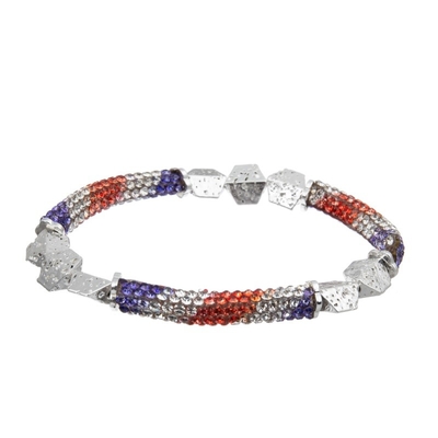 Couleur métallique argentée de Lava Zircon Bar Bracelet Multi pour le cadeau de Brithday