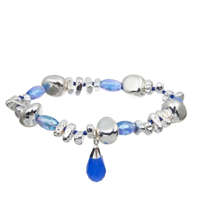 Le bracelet empilable en cuir fait main de style de fille de Boho a placé Bule pour le cadeau d'anniversaire