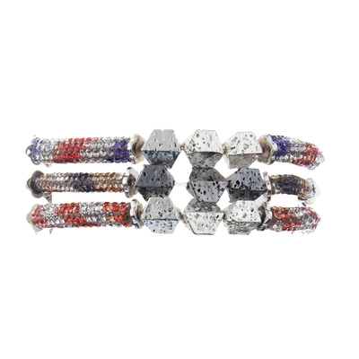 Couleur métallique argentée de Lava Zircon Bar Bracelet Multi pour le cadeau de Brithday