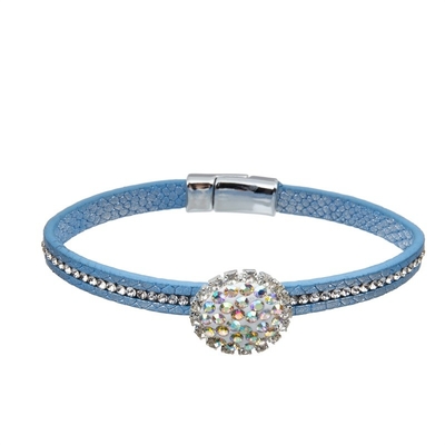 Le bracelet empilable en cuir fait main de style de fille de Boho a placé Bule pour le cadeau d'anniversaire