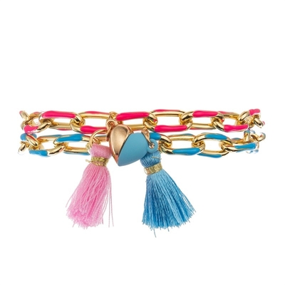 Bracelets faits main de maillon de chaîne de charme magnétique de coeur pour le cadeau de Saint-Valentin d'amant