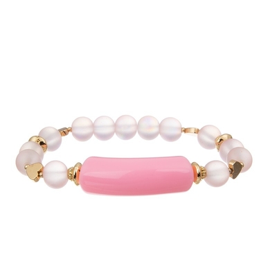 L'or rose de Saint-Valentin pavent le bracelet de barre adaptent le nom aux besoins du client pour l'amie