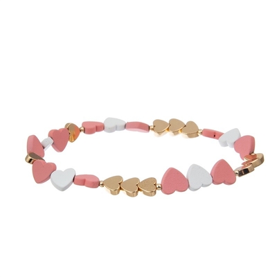 L'or rose de Saint-Valentin pavent le bracelet de barre adaptent le nom aux besoins du client pour l'amie