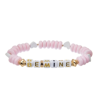 L'or rose de Saint-Valentin pavent le bracelet de barre adaptent le nom aux besoins du client pour l'amie