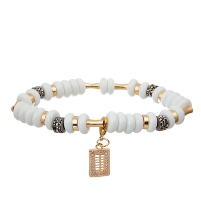 Bracelet en cuir de charme de Zircon d'impression de zèbre de Sexangle réglé avec le pendant spécial d'abaque